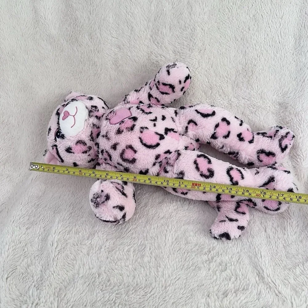 Build a Bear Sassy Cat Pink Leopard Pattern Heart Nose Stuffed Animal